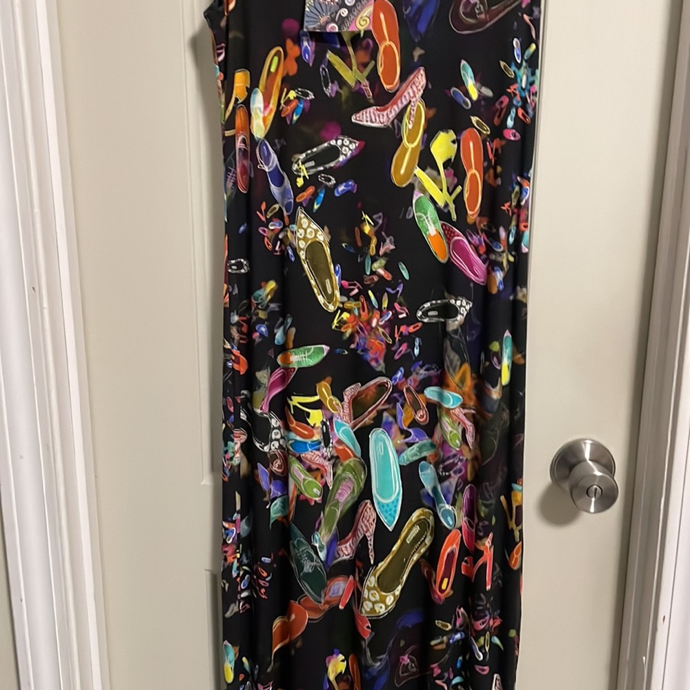 NWT Salaam Vermont Company Colorful Abstract Maxi Dress Size S